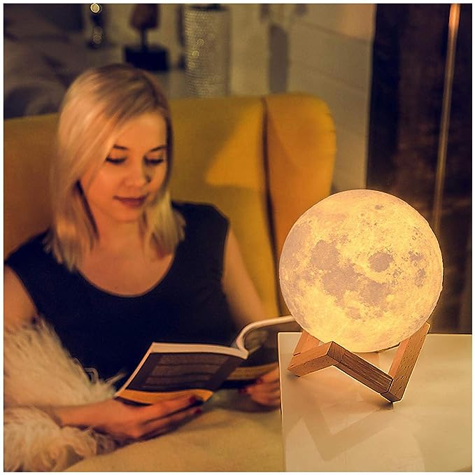 3D Moon Lamp 7 Colour 15 cm Changeable Sensor Moon Night Lamp for Bedroom