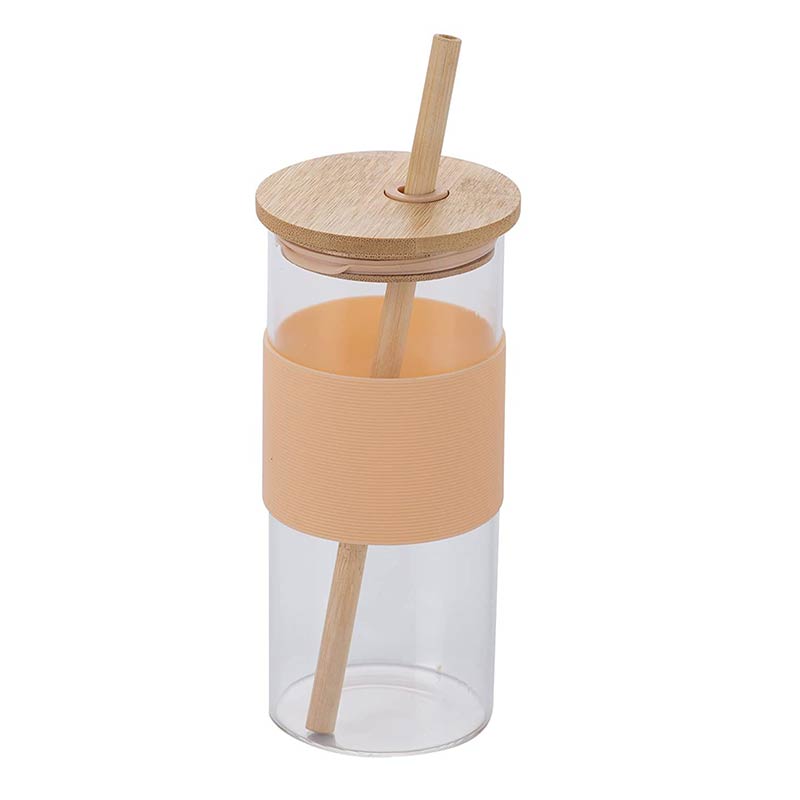 Glass tumbler with slicone sleeve | Multiple Colors
