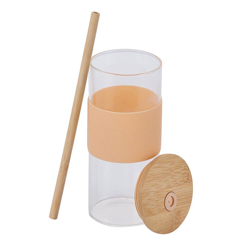 Glass tumbler with slicone sleeve | Multiple Colors