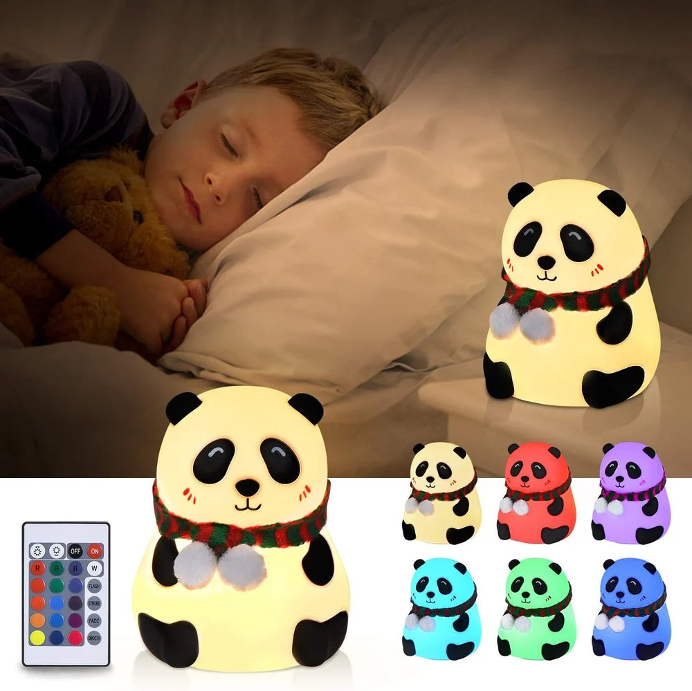 Panda Touch Silicon Lamp Table Night Light for Bedroom with 7 Color Change LED Lamp.
