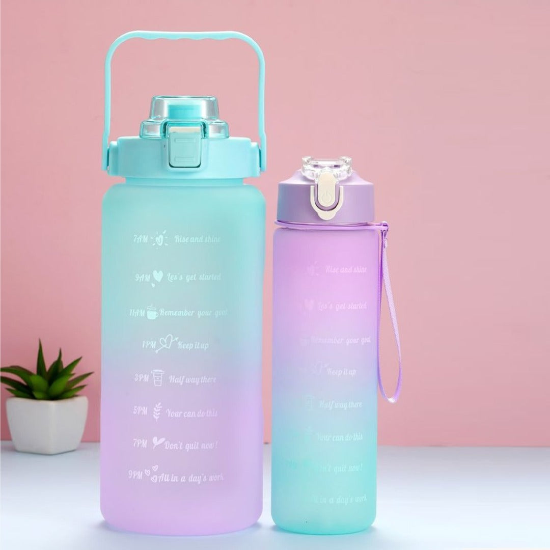 Unbreakable Sipper Water Bottle  with Motivational Time Marker.